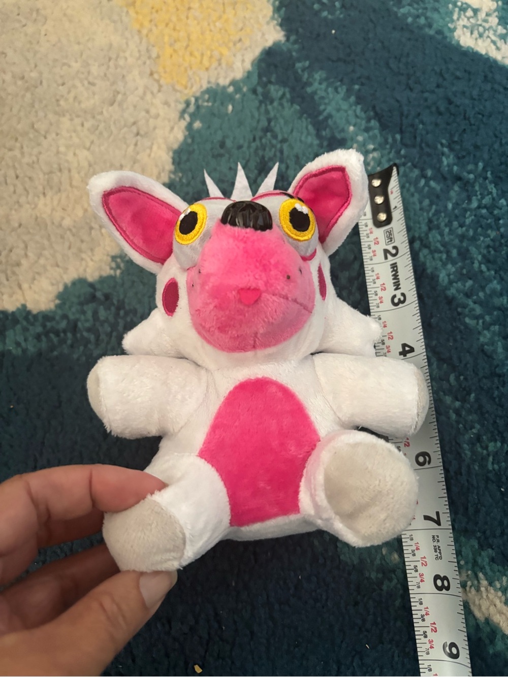 White and Hot Pink Plush Fantasy Creature Stuffed Animal - Cute Cuddly Toy